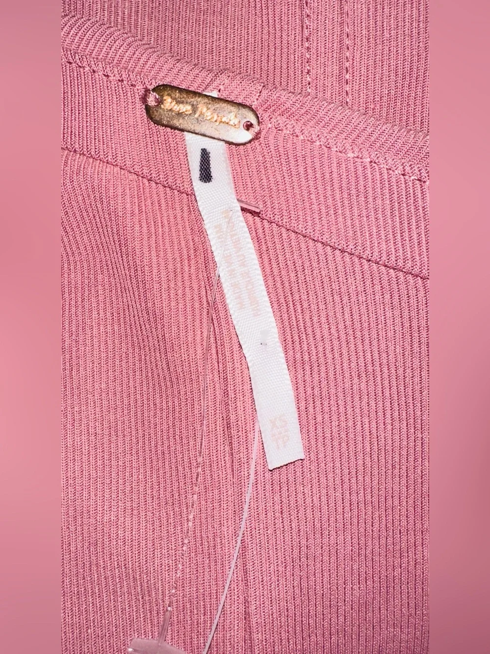 Free People Madeline Mauve Pink Ribbed Ruched Mini Dress
